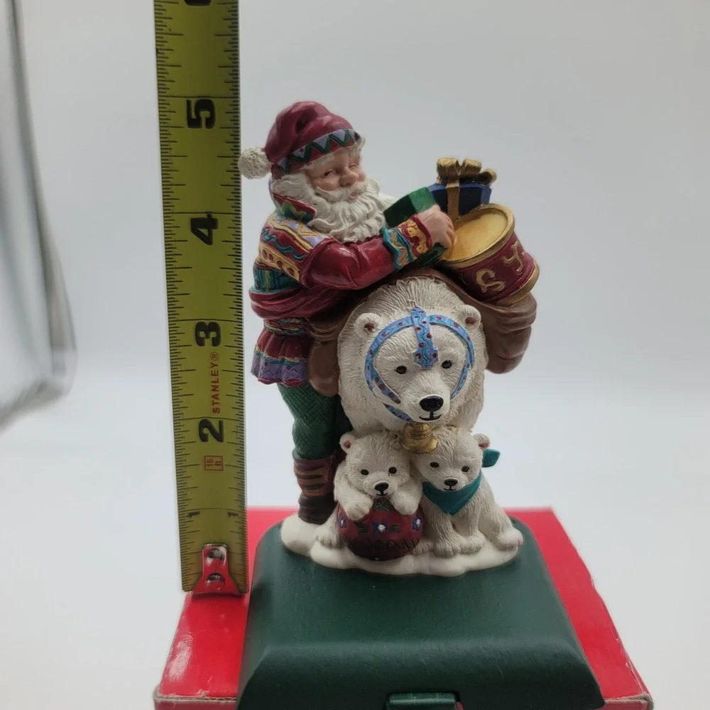 VTG Potpourri Designs 1994 Santa with Polar Bears Stocking Hanger Handpainted